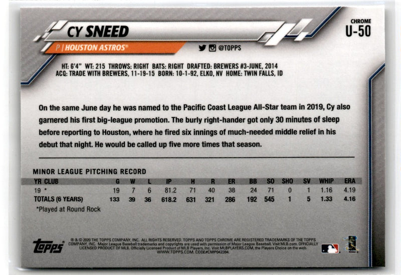 2020 Topps Chrome Update Cy Sneed