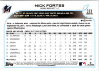 2022 Topps Blue Nick Fortes #333