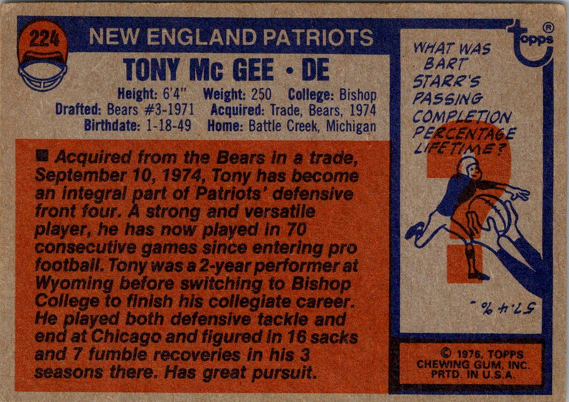 1976 Topps Tony McGee