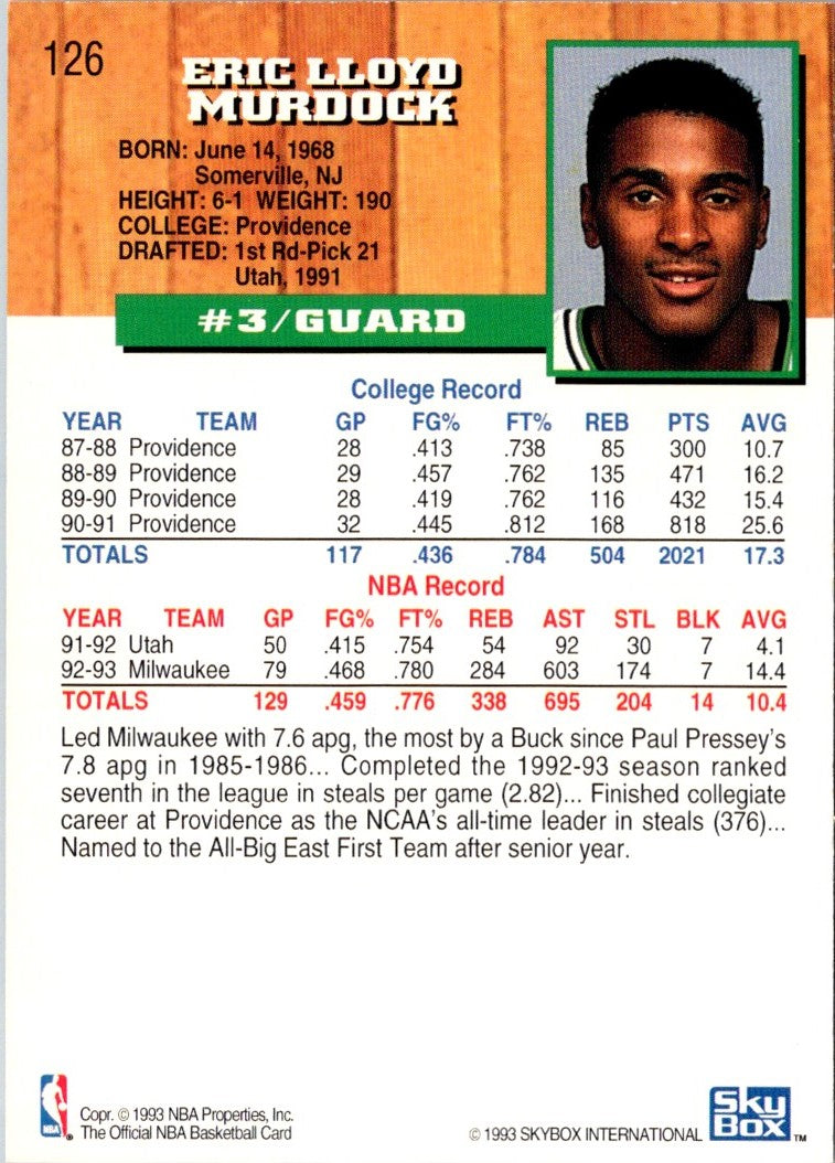 1993 Hoops Eric Murdock