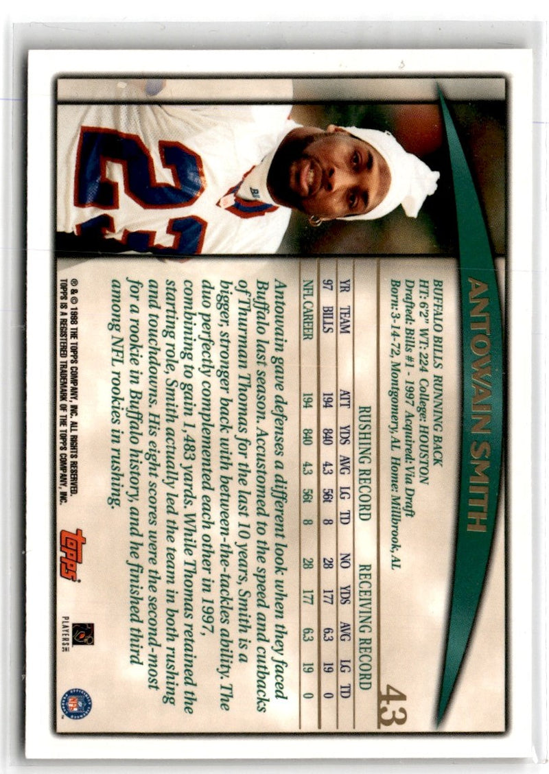 1998 Topps Antowain Smith