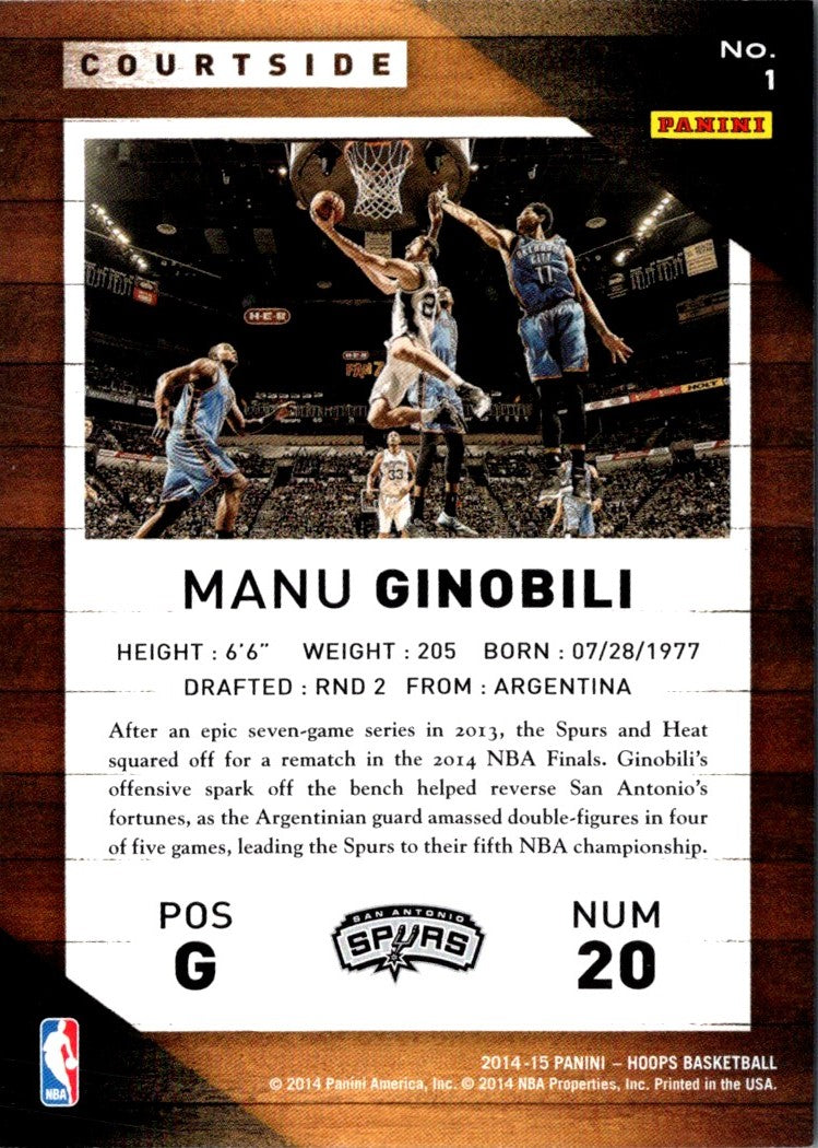 2014 Panini NBA (International) Courtside Manu Ginobili