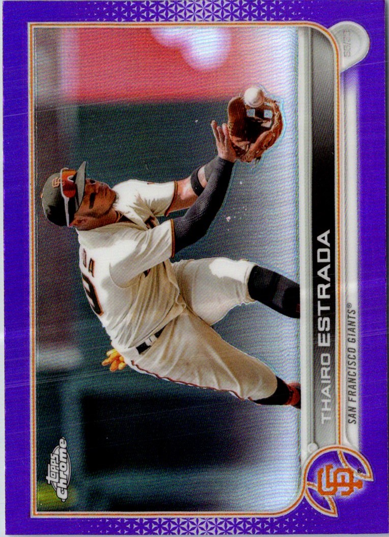 2022 Topps Chrome Update Purple Refractor Thairo Estrada