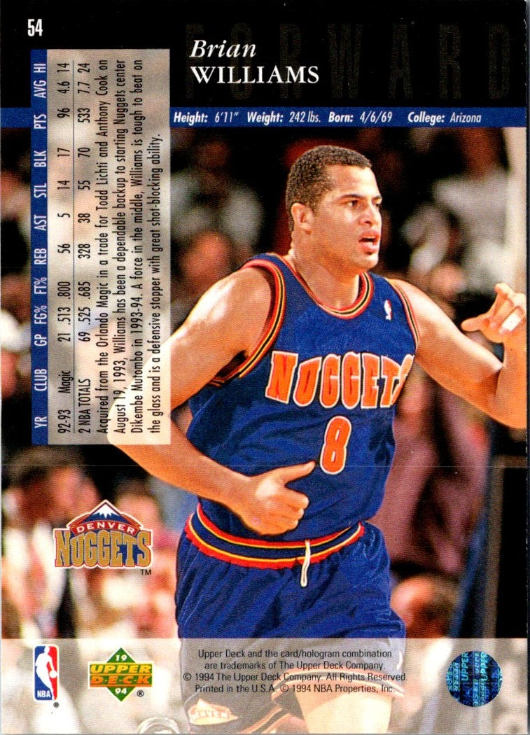 1993 Upper Deck Special Edition Brian Williams