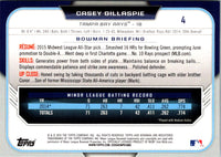 2015 Bowman Draft Picks & Prospects Casey Gillaspie #4