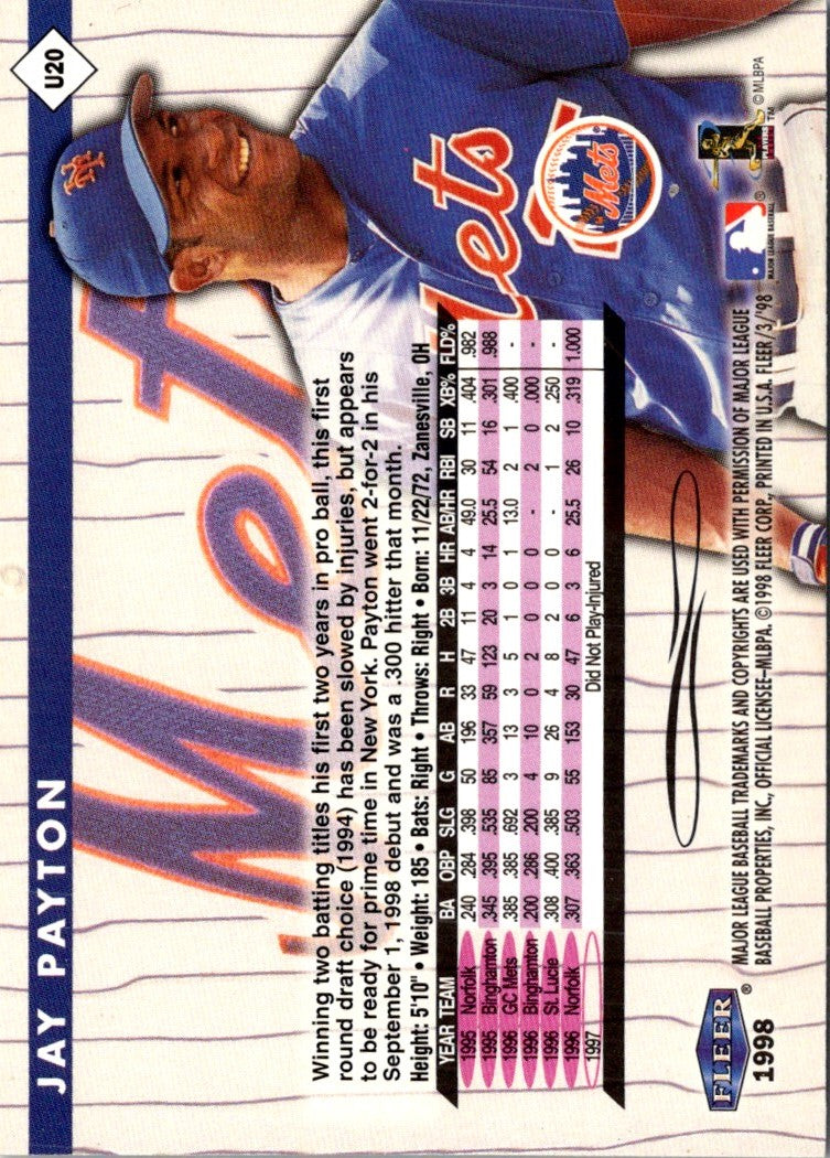 1998 Fleer Tradition Update Jay Payton