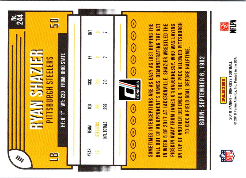 2018 Donruss Ryan Shazier