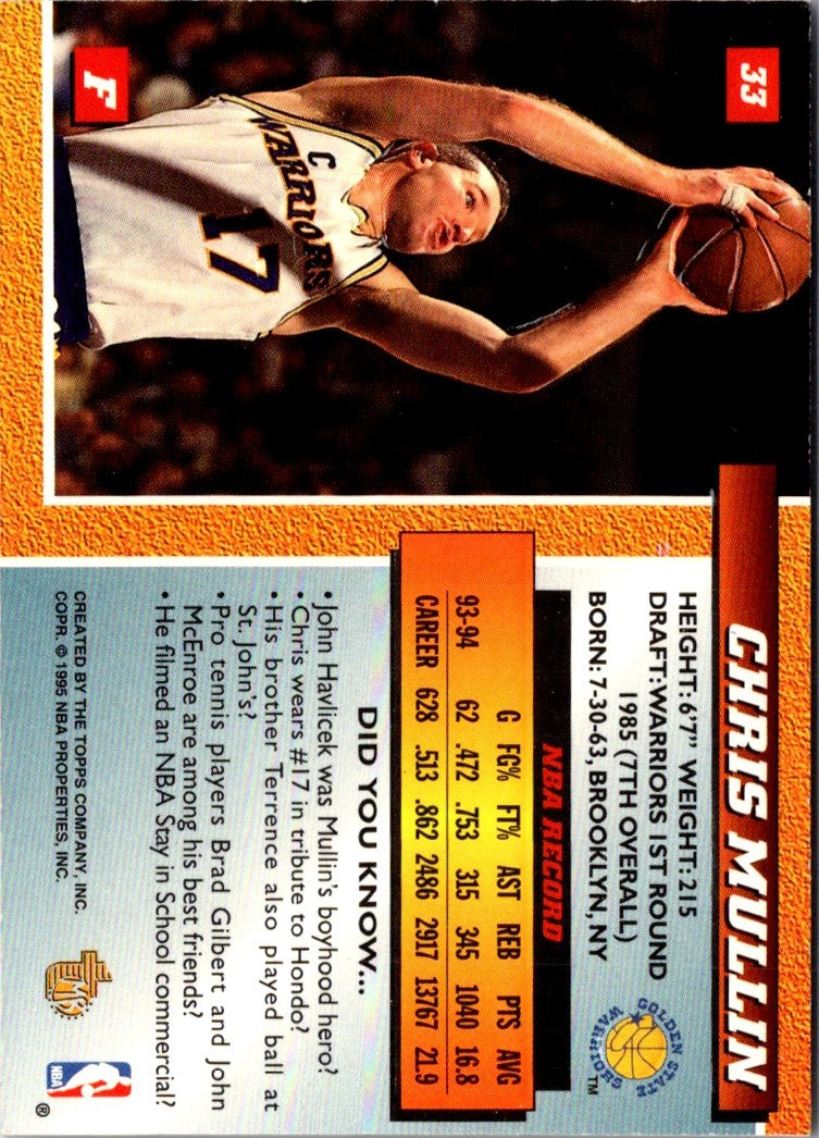 1994 Topps Embossed Chris Mullin