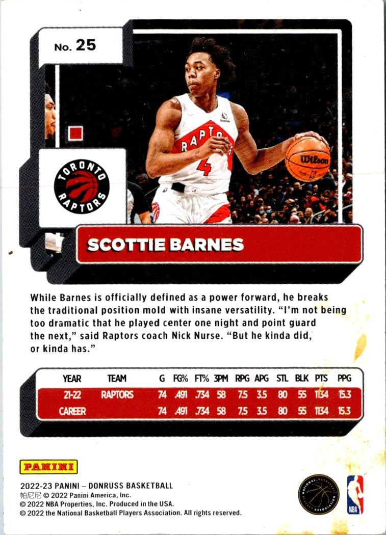 2022 Donruss Holo Laser Red/Gold Scottie Barnes