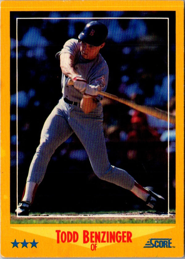 1988 Score Todd Benzinger #546 Rookie