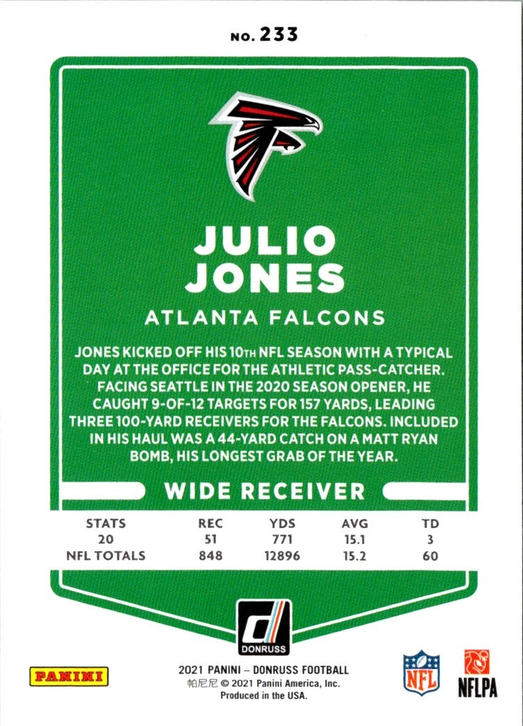 2021 Donruss Press Proof Red Julio Jones