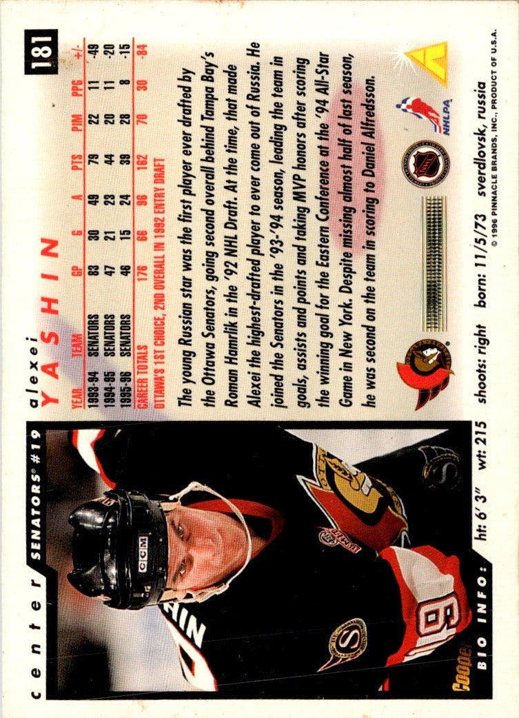 1996 Score Golden Blades Alexei Yashin