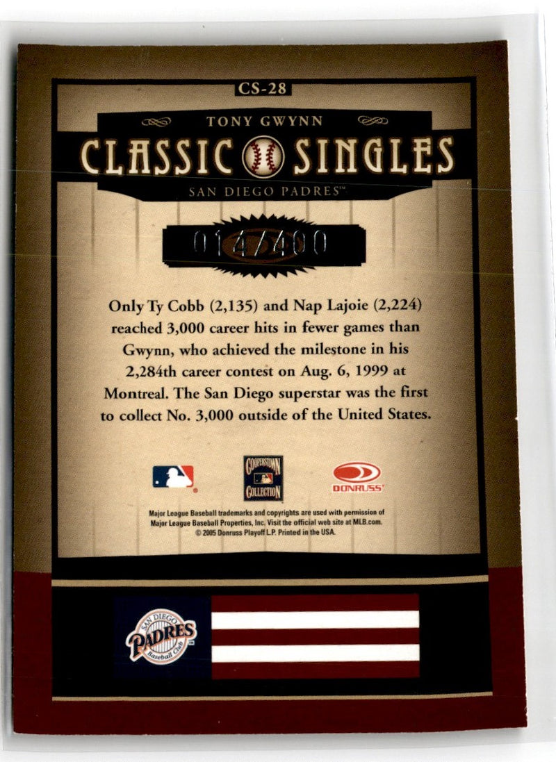 2005 Donruss Classics Classic Singles Tony Gwynn