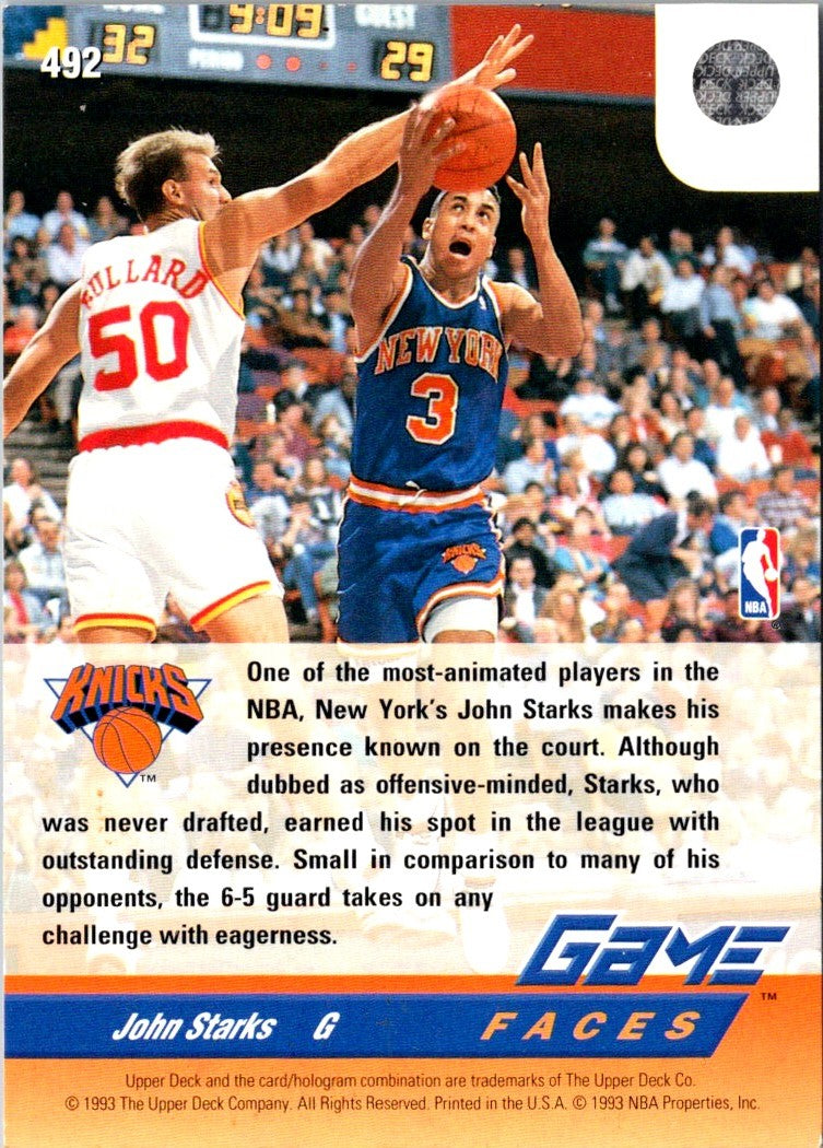 1993 Stadium Club Frequent Flyer Points John Starks