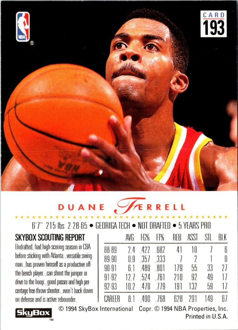 1993 SkyBox Duane Ferrell