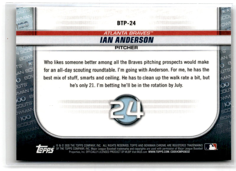 2020 Bowman Scouts Top 100 Ian Anderson