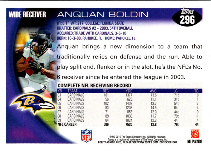 2010 Topps Anquan Boldin