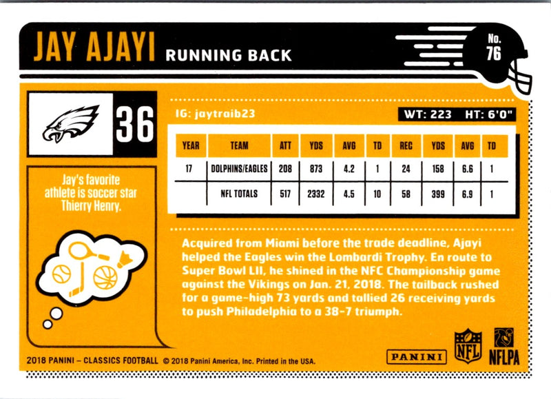 2018 Panini Classics Jay Ajayi