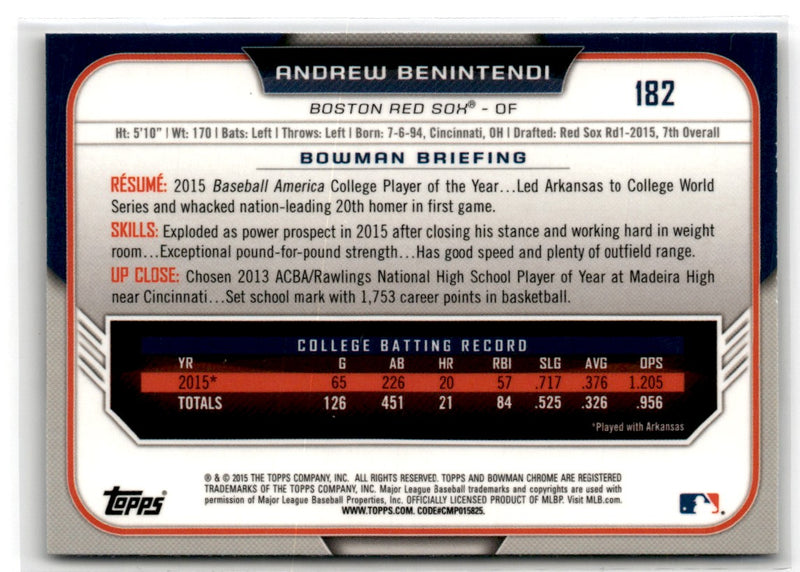 2015 Bowman Draft Picks & Prospects Chrome Andrew Benintendi