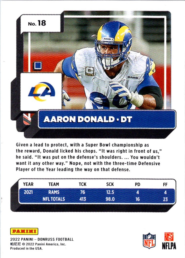 2022 Donruss Blue Press Proof Aaron Donald