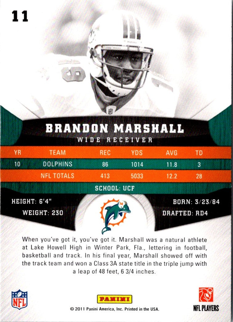 2011 Panini Gridiron Gear Brandon Marshall