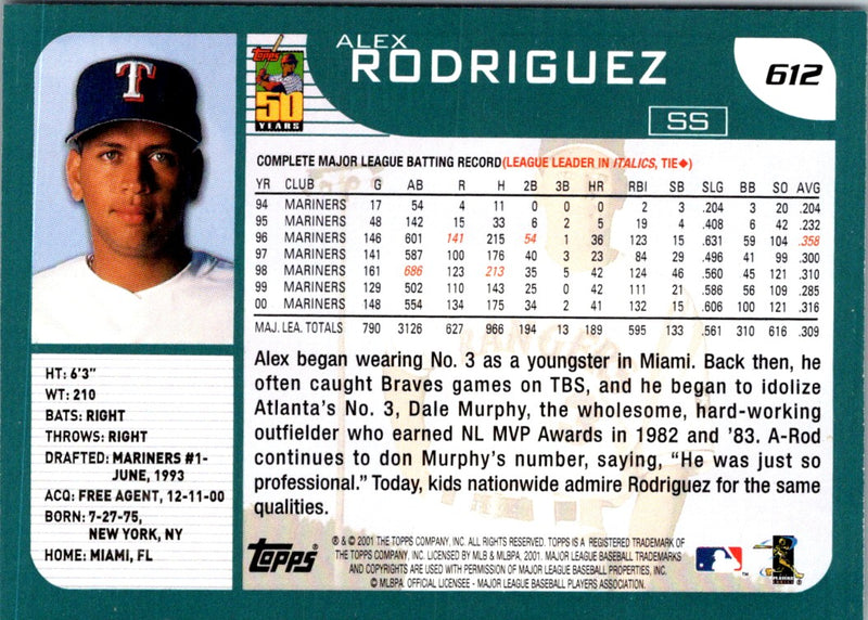 2001 Topps Alex Rodriguez