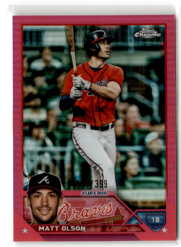 2023 Topps Chrome Pink Refractor Matt Olson #163