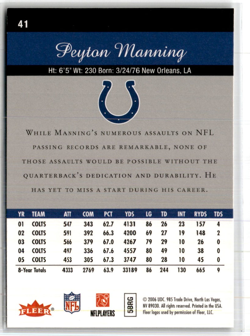 2006 Fleer Peyton Manning