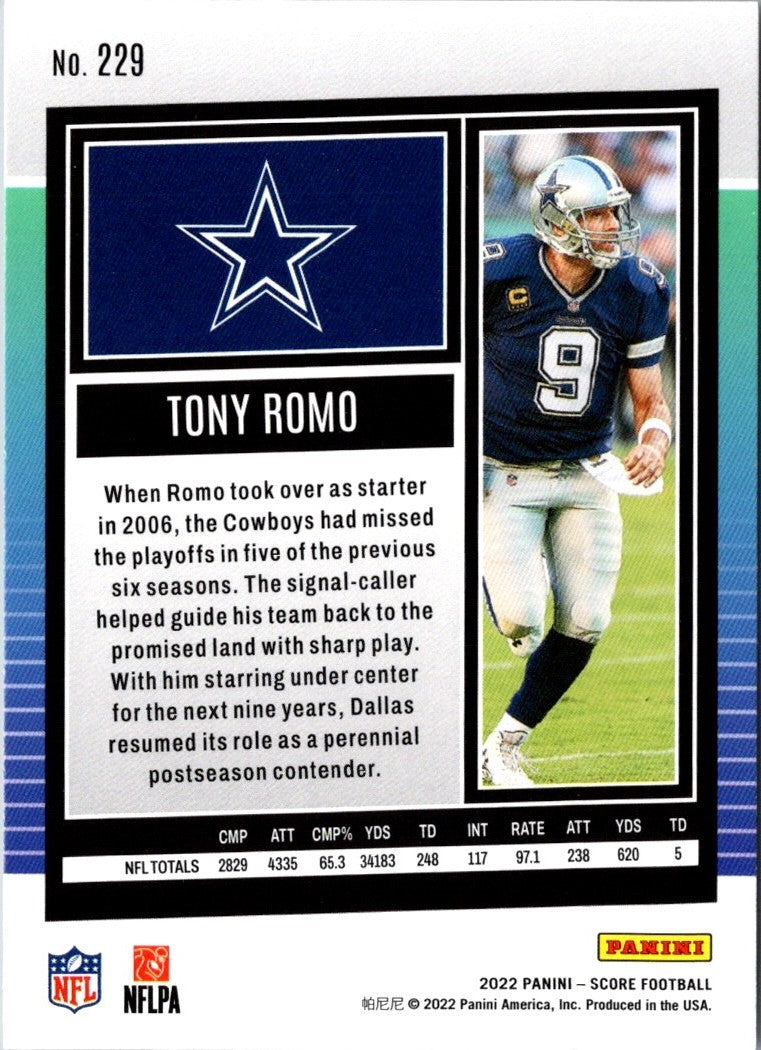 2022 Score Tony Romo