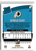 2018 Donruss Derrius Guice #307 Rookie
