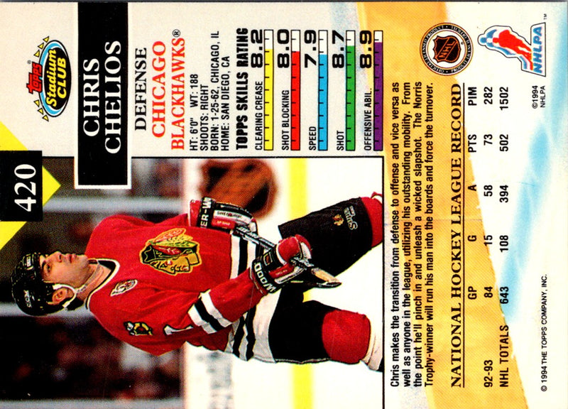 1993 Stadium Club Chris Chelios