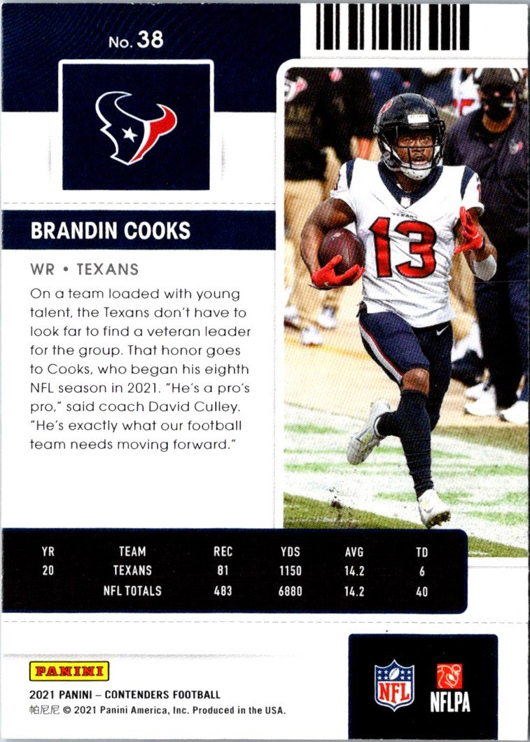 2021 Panini Contenders Brandin Cooks