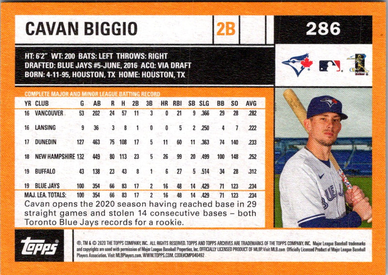 2020 Topps Archives Cavan Biggio