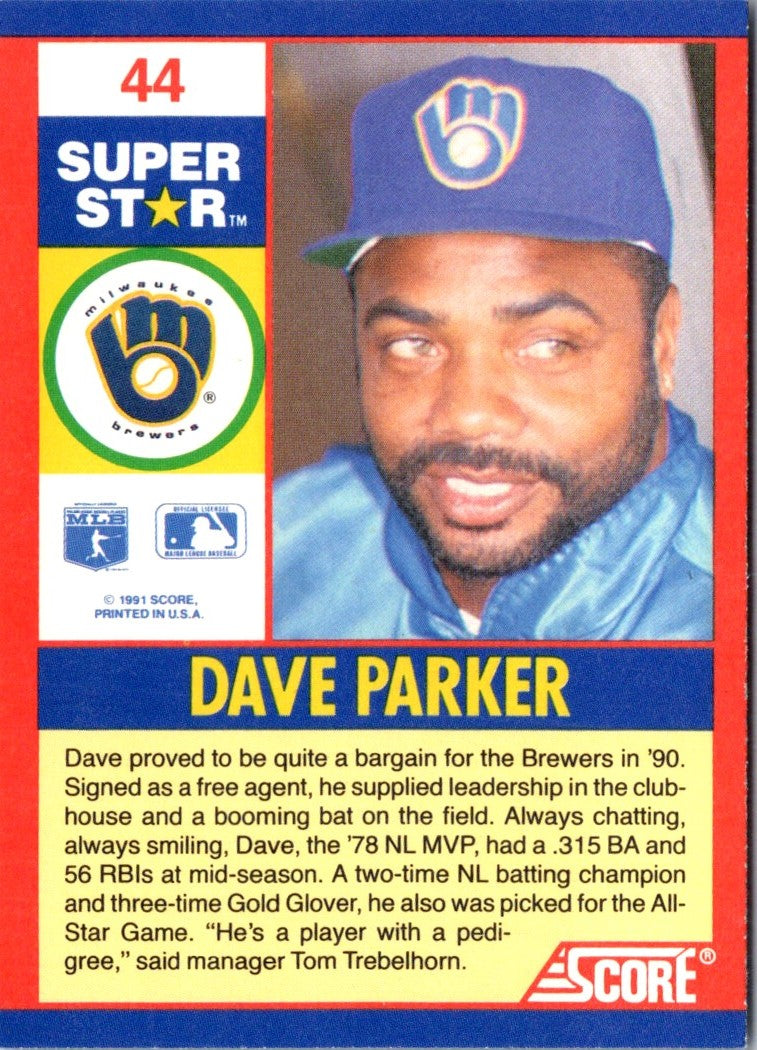 1991 Score 100 Superstars Dave Parker