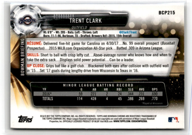 2017 Bowman Chrome Prospects Trent Clark