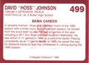 1989 Collegiate Collection Alabama Coke 580 David Johnson