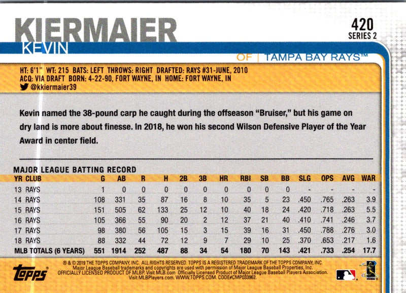 2019 Topps Kevin Kiermaier