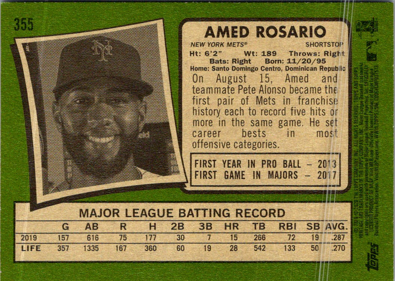 2020 Topps Heritage Amed Rosario