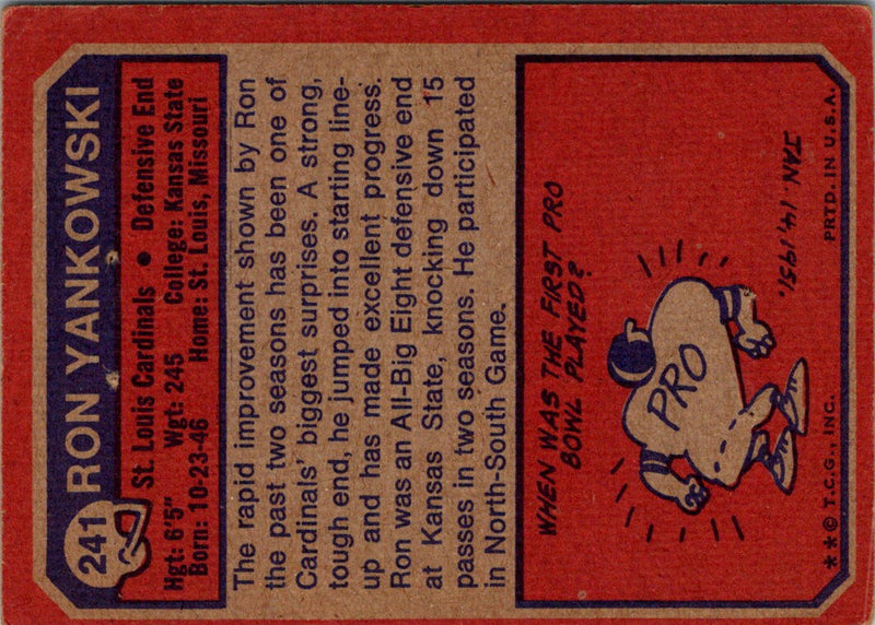 1973 Topps Ron Yankowski