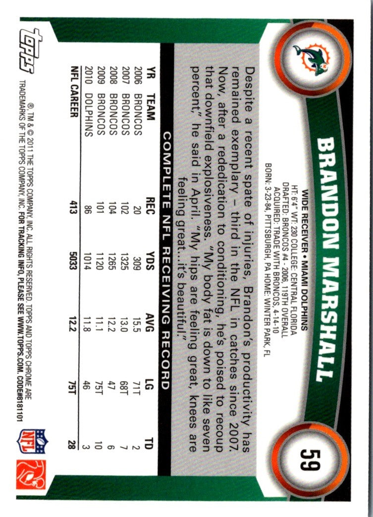 2011 Topps Chrome Brandon Marshall