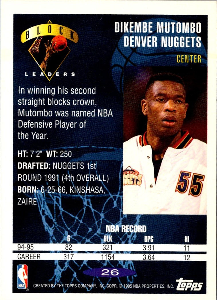 1995 Topps Dikembe Mutombo