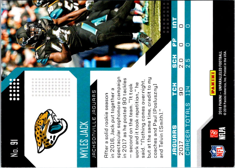 2018 Panini Myles Jack