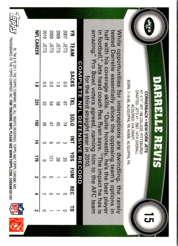 2011 Topps Chrome Darrelle Revis