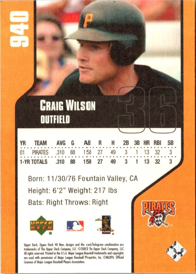 2002 Upper Deck 40-Man Craig Wilson