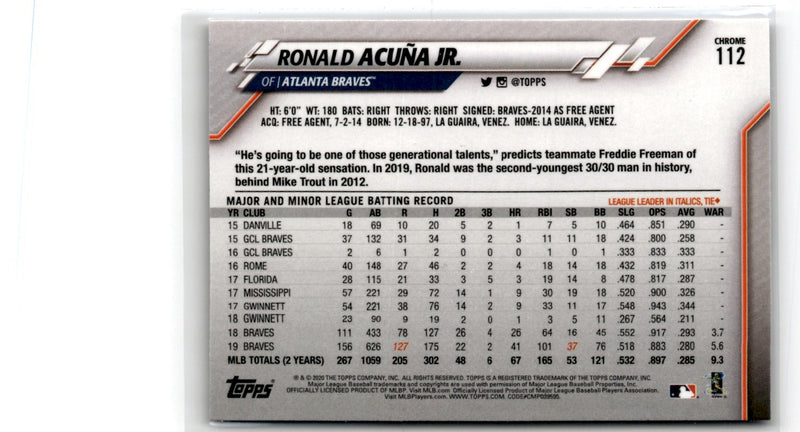 2020 Topps Chrome Ronald AcuÃ±a Jr.