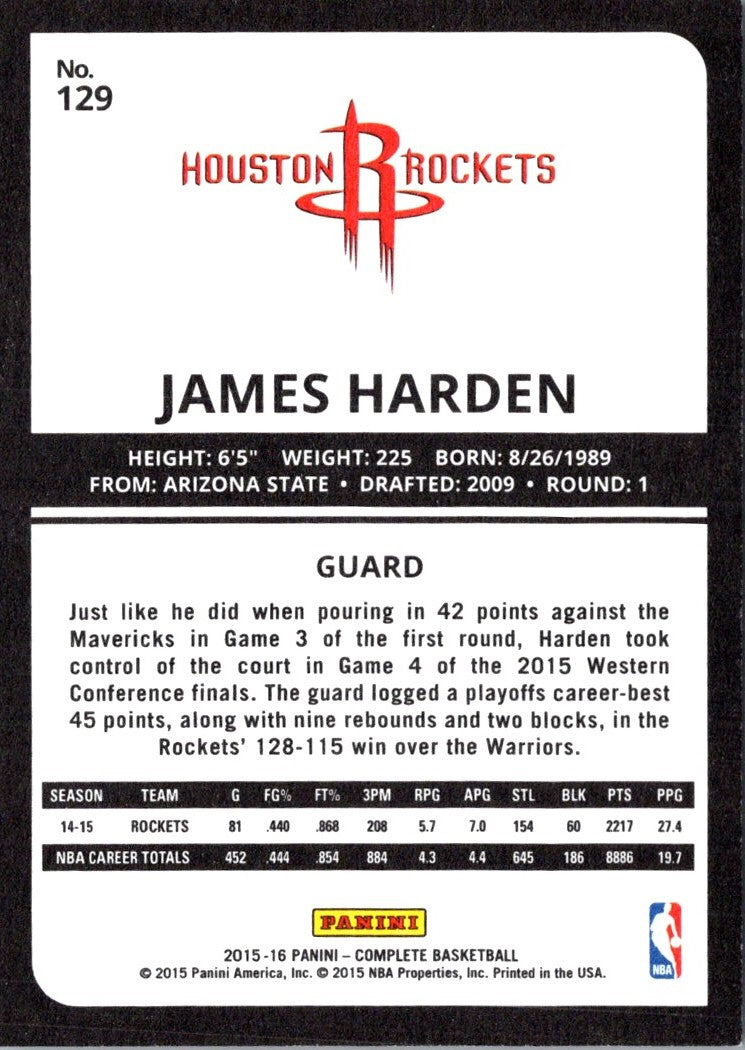 2015 Panini Complete James Harden