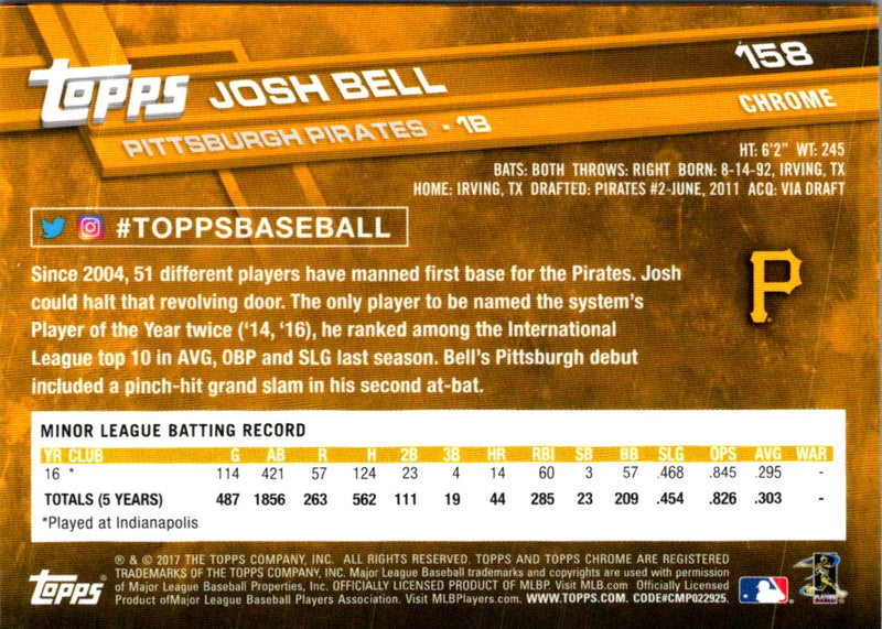 2017 Topps Chrome Josh Bell