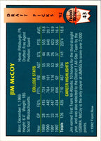 1992 Front Row Draft Picks Jim McCoy #43