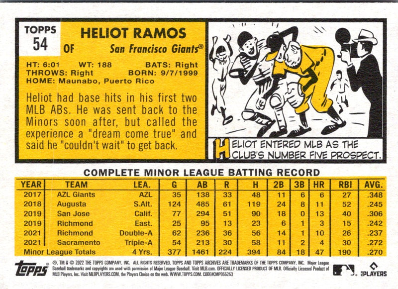 2022 Topps Heliot Ramos