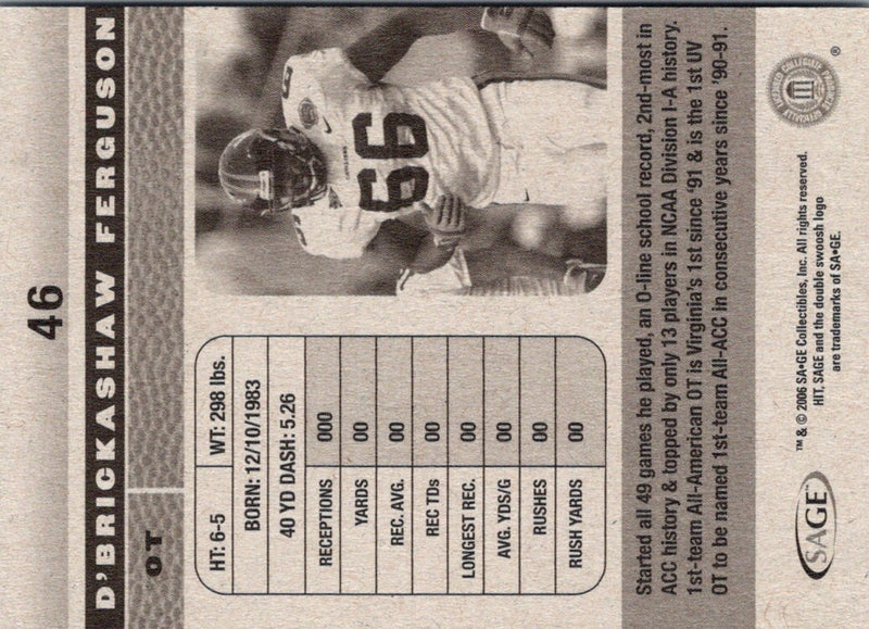 2006 SAGE HIT D'Brickashaw Ferguson